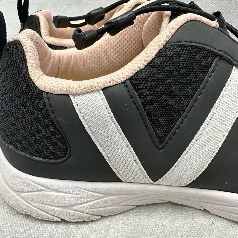 Vionic‎ Maren elastic lace toggle closure comfort walking sneaker black size 9.5